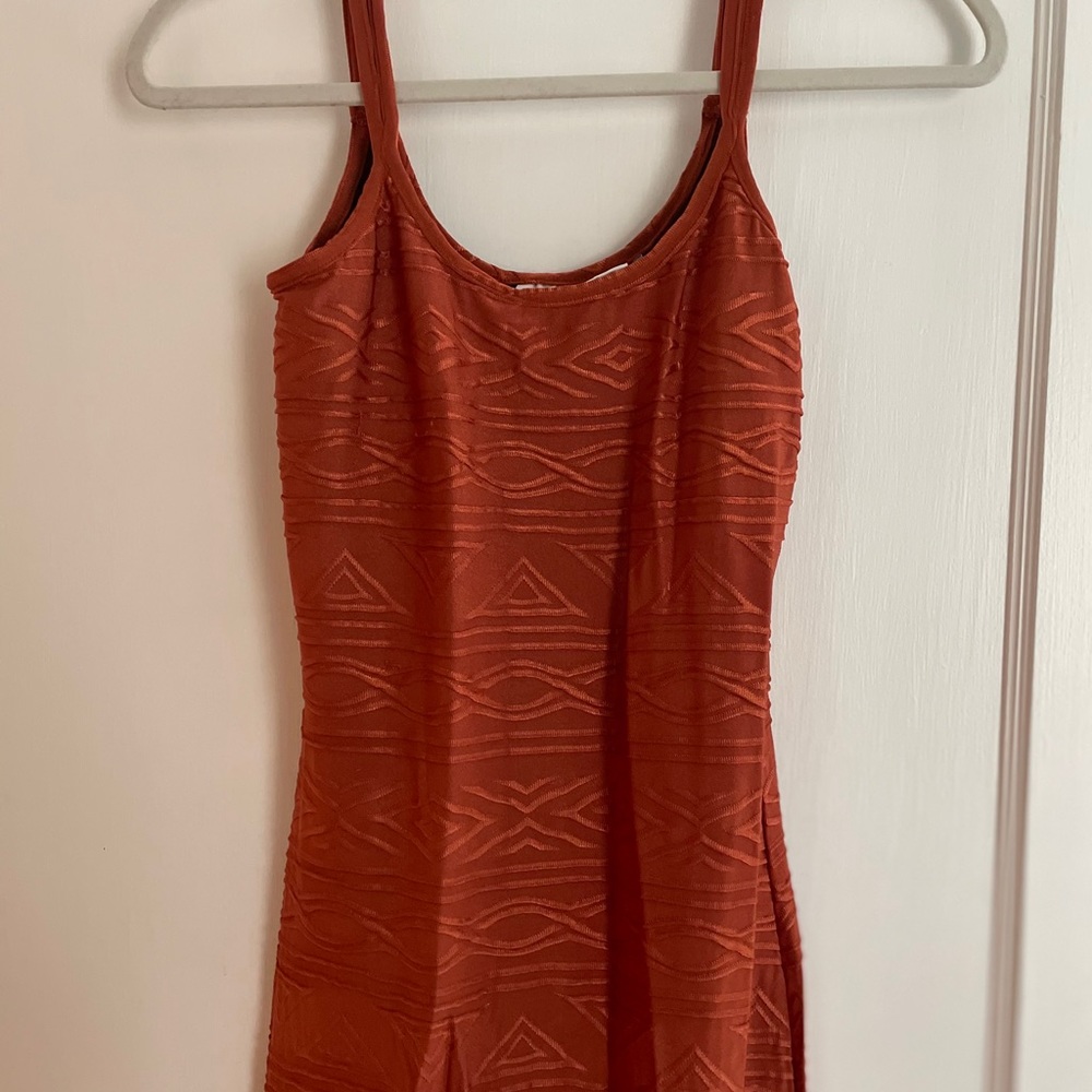 Vintage Burnt Orange Metallic Maxi dress